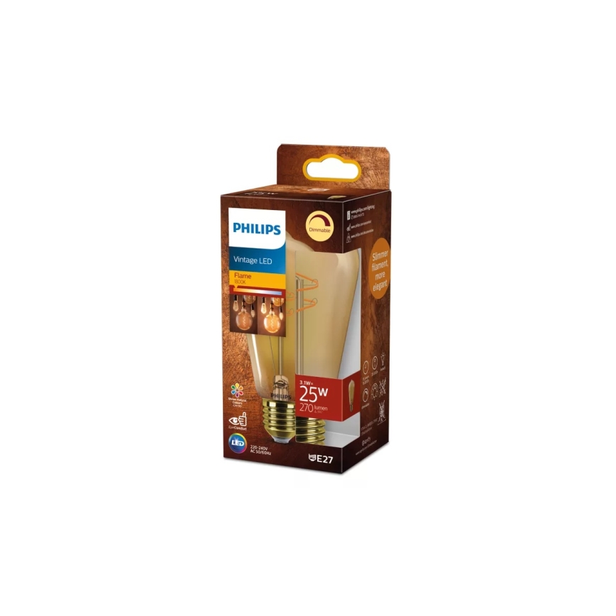 Ampoule LED dimmable VINTAGE Philips ST64 E27/3,1W/230V 1800K