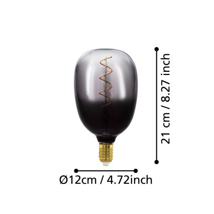 Ampoule LED dimmable VINTAGE T120 E27/4W/230V 1800K fumée - Eglo 110227