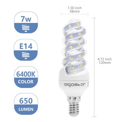 Ampoule LED E14/7W/230V 6500K - Aigostar