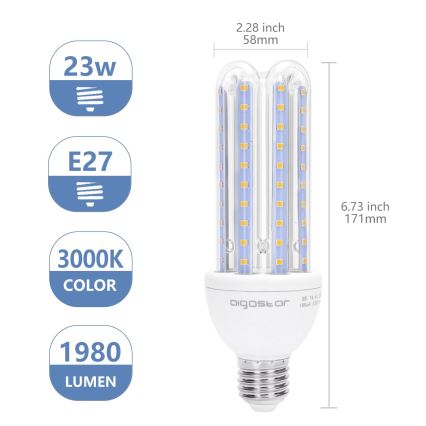 Ampoule LED E27/23W/230V 3000K - Aigostar