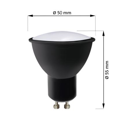 Ampoule LED ECOLINE GU10/6W/230V 4000K noir - Brilagi