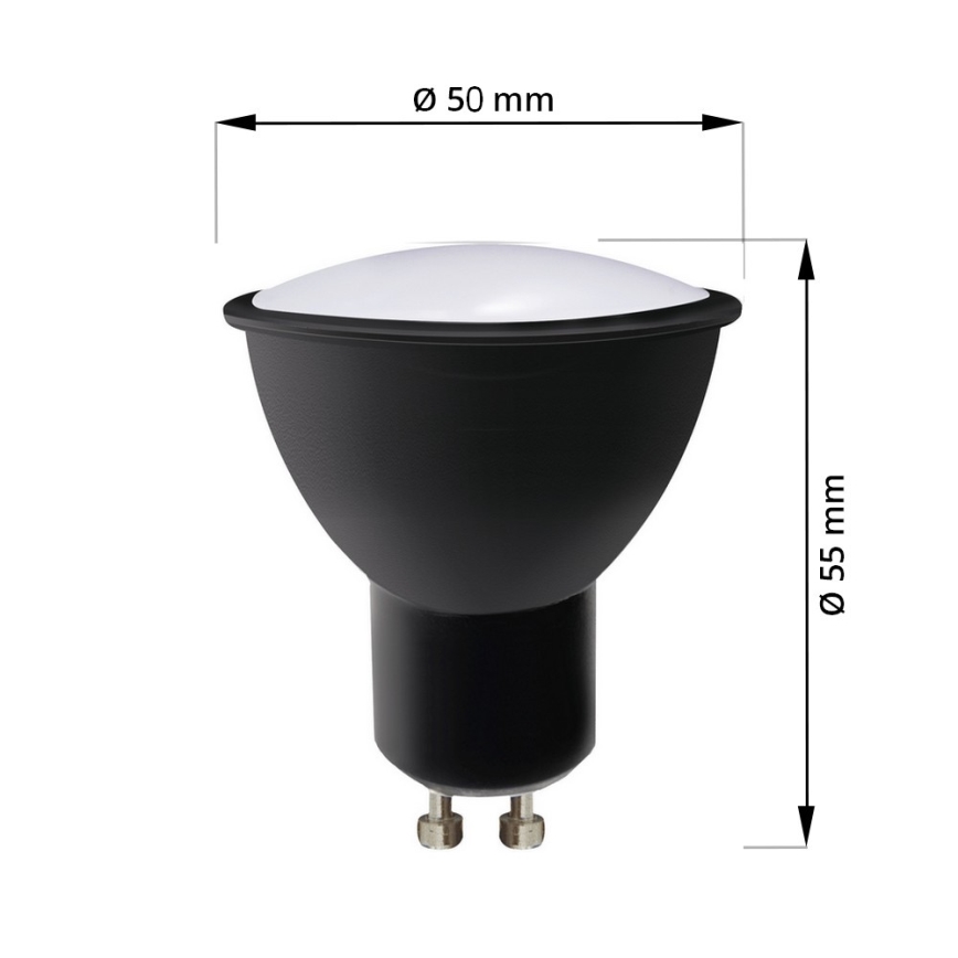Ampoule LED ECOLINE GU10/6W/230V 4000K noir - Brilagi