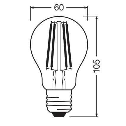 Ampoule LED FILAMENT A100 E27/11W/230V 2700K - Osram