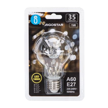 Ampoule LED FILAMENT A60 E27/1W/230V 1800K - Aigostar