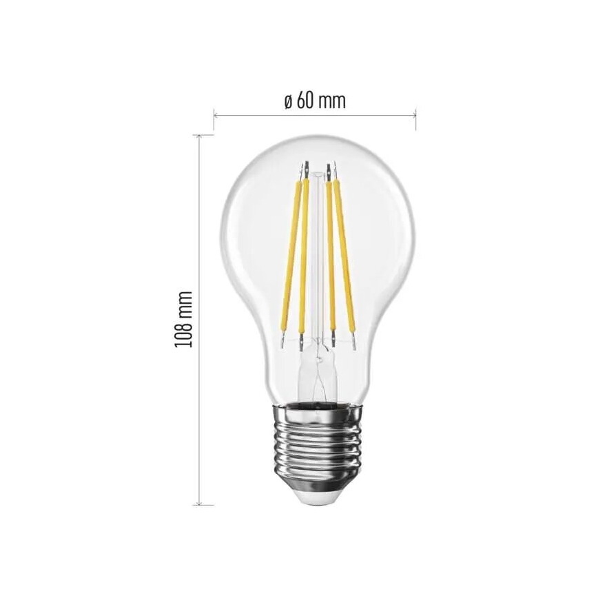 Ampoule LED FILAMENT A60 E27/3,8W/230V 2700K Classe énergétique A