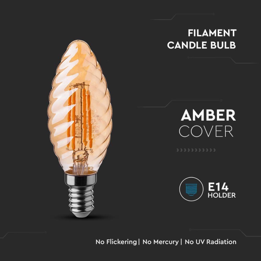 Ampoule LED FILAMENT AMBER E14/4W/230V 2200K