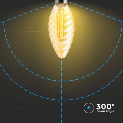 Ampoule LED FILAMENT AMBER E14/4W/230V 2200K