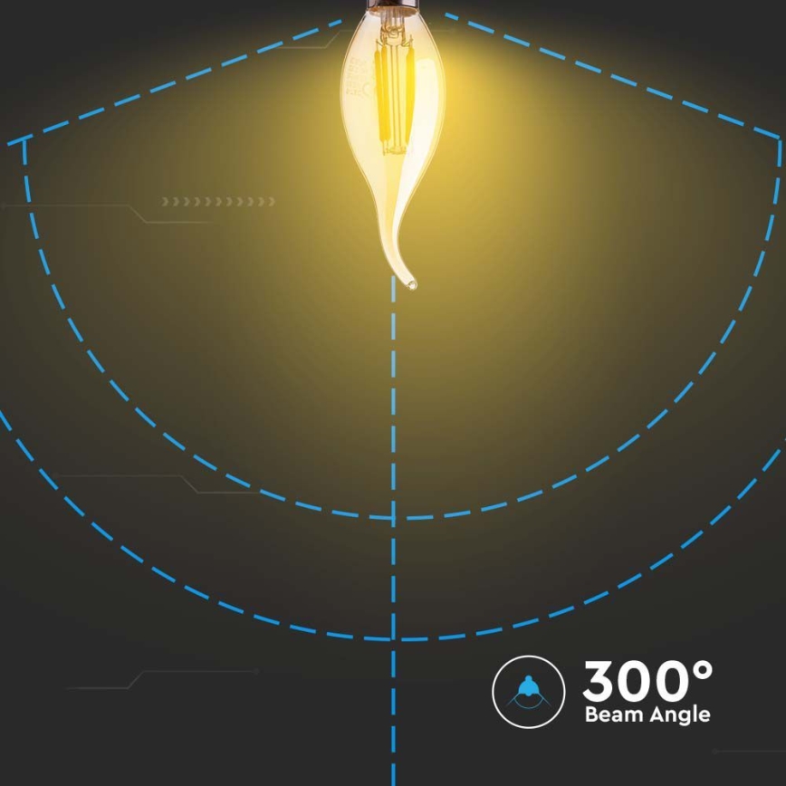 Ampoule LED FILAMENT AMBER E14/4W/230V 2200K