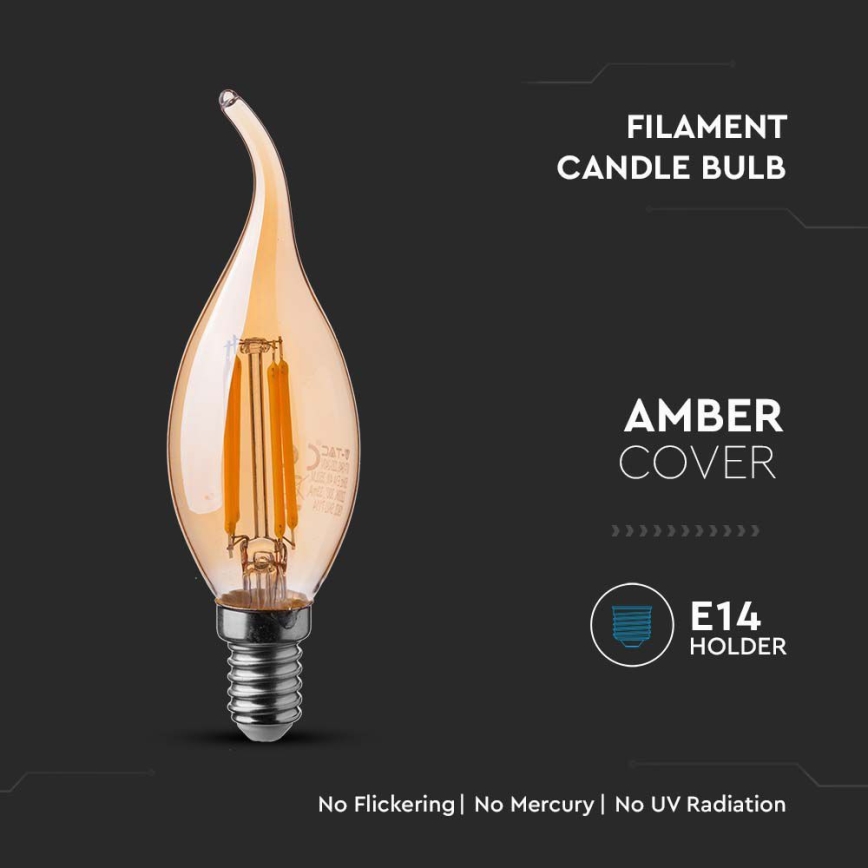 Ampoule LED FILAMENT AMBER E14/4W/230V 2200K