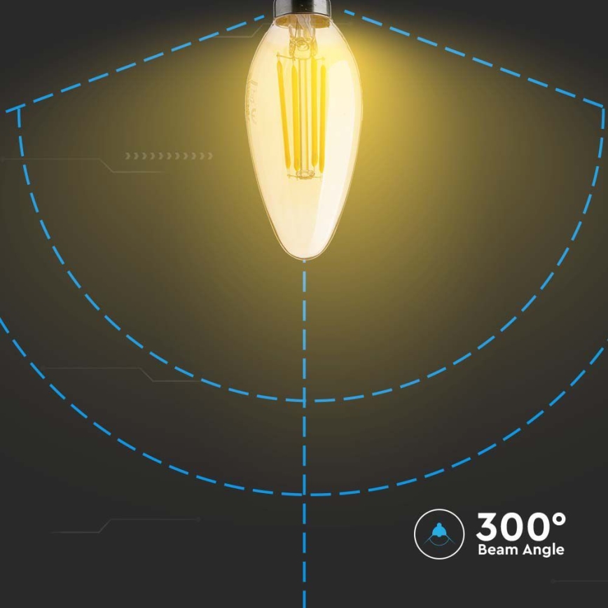 Ampoule LED FILAMENT AMBER E14/4W/230V 2200K
