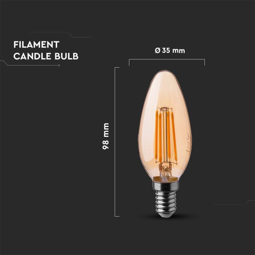 Ampoule LED FILAMENT AMBER E14/4W/230V 2200K