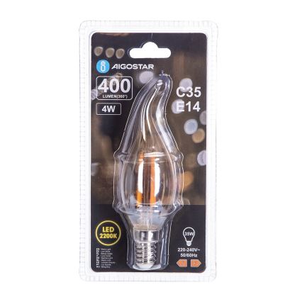 Ampoule LED FILAMENT C35 E14/4W/230V 2200K - Aigostar