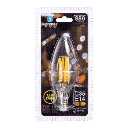 Ampoule LED FILAMENT C35 E14/8W/230V 2700K - Aigostar