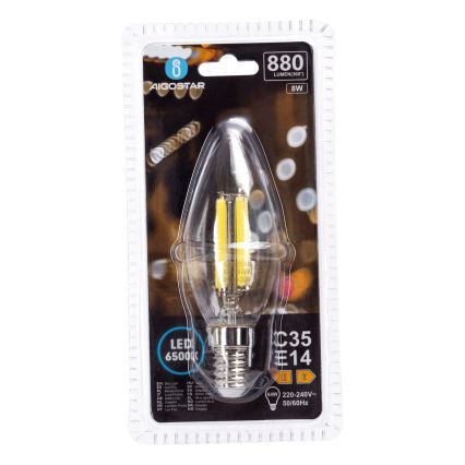 Ampoule LED FILAMENT C35 E14/8W/230V 6500K - Aigostar