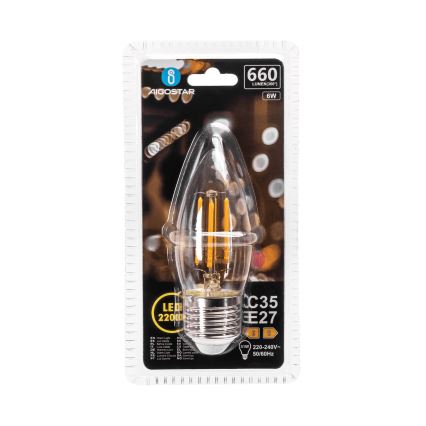 Ampoule LED FILAMENT C35 E27/6W/230V 2200K - Aigostar