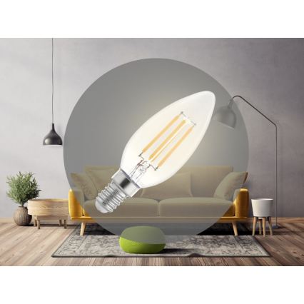 Ampoule LED filament C37, culot E14, 6 W, 230 V, 3000 K