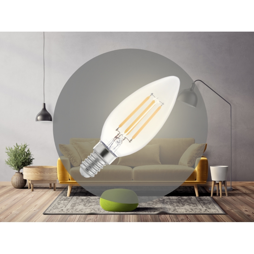 Ampoule LED filament C37, culot E14, 6 W, 230 V, 3000 K