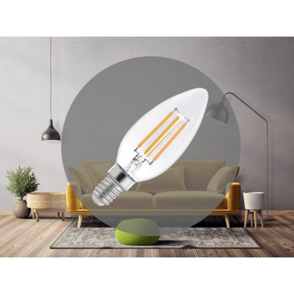 Ampoule LED filament C37, culot E14, 6 W, 230 V, 3000 K