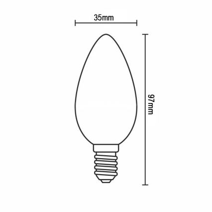 Ampoule LED filament C37, culot E14, 6 W, 230 V, 3000 K