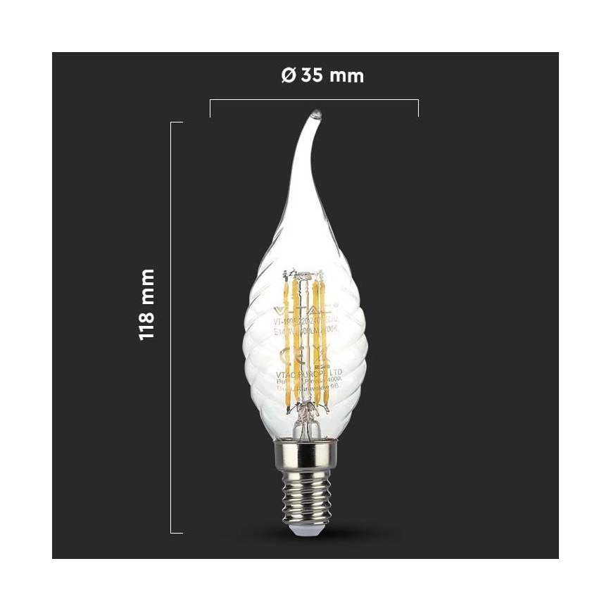 Ampoule LED FILAMENT E14/4W/230V 3000K