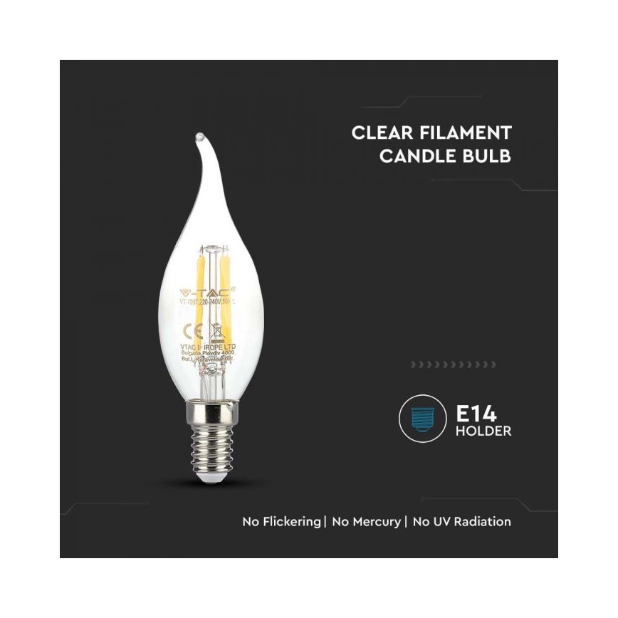 Ampoule LED filament E14/4W/230V 3000K