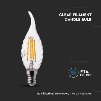 Ampoule LED FILAMENT E14/4W/230V 4000K