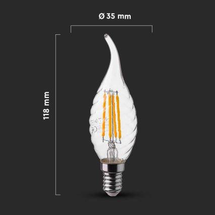 Ampoule LED FILAMENT E14/4W/230V 4000K