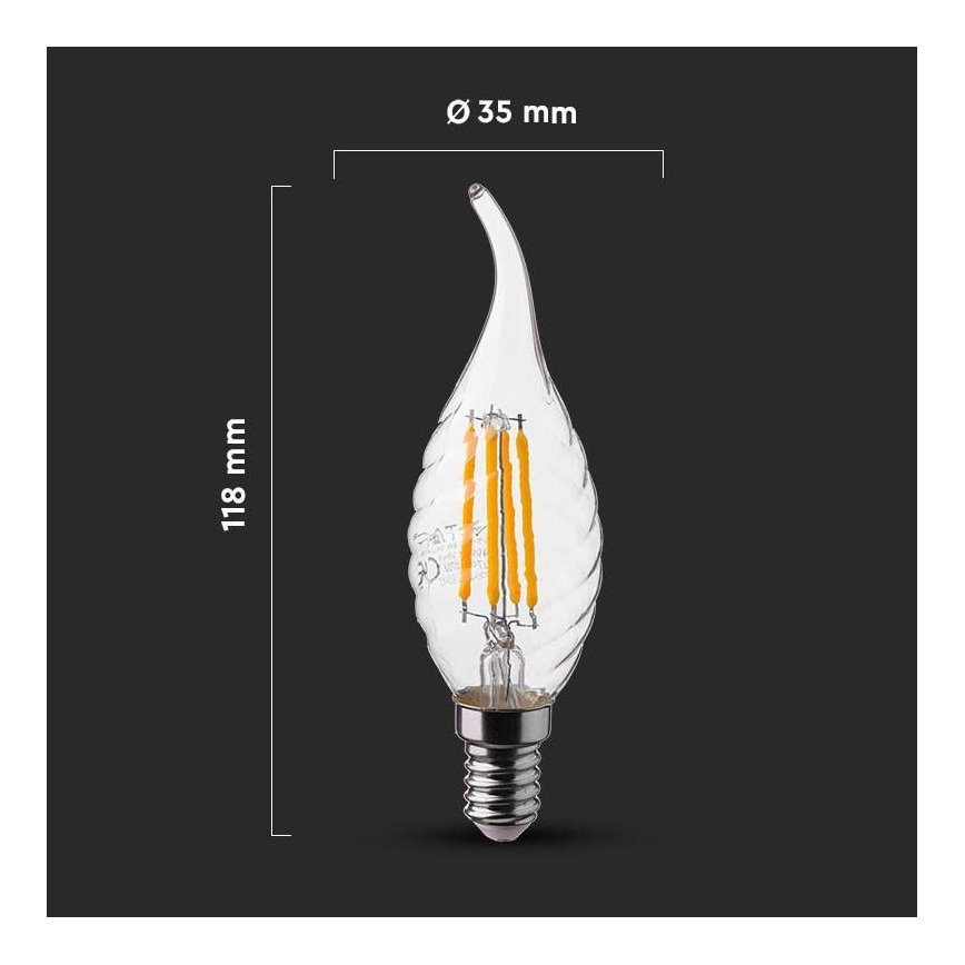 Ampoule LED FILAMENT E14/4W/230V 4000K