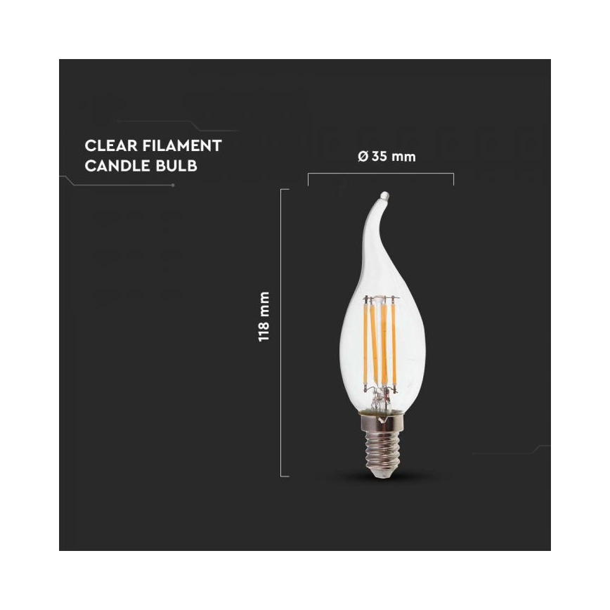 Ampoule LED filament E14/4W/230V 4000K
