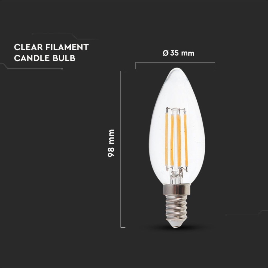 Ampoule LED FILAMENT E14/4W/230V 6500K