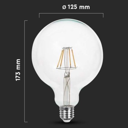 Ampoule LED FILAMENT G125 E27/10W/230V 3000K