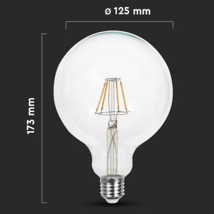 Ampoule LED FILAMENT G125 E27/10W/230V 6400K