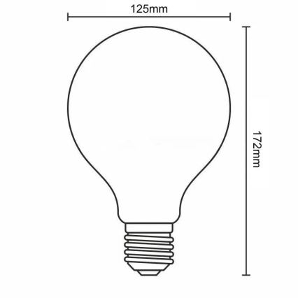 Ampoule LED WHITE FILAMENT G125 E27/13W/230V 3000K