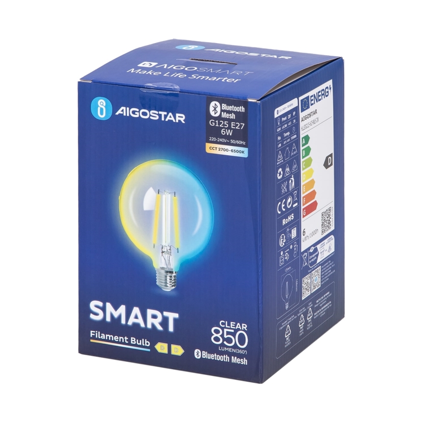 Ampoule à intensité variable LED FILAMENT MESH Smart G125 E27/6W/230V 2700-6500K - Aigostar