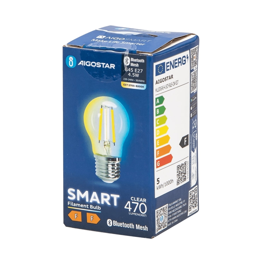 Ampoule à intensité variable LED FILAMENT MESH Smart G45 E27/4,5W/230V 2700-6500K - Aigostar