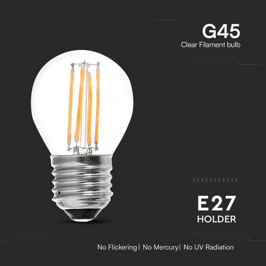 Ampoule LED FILAMENT G45 E27/6W/230V 4000K
