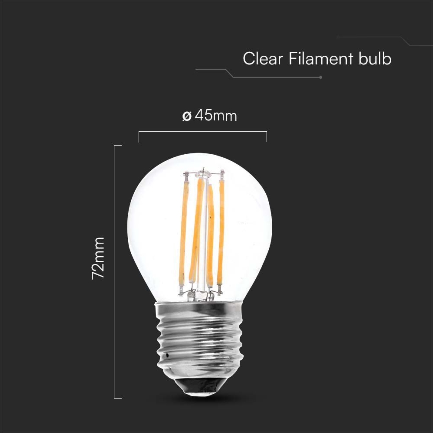 Ampoule LED FILAMENT G45 E27/6W/230V 4000K