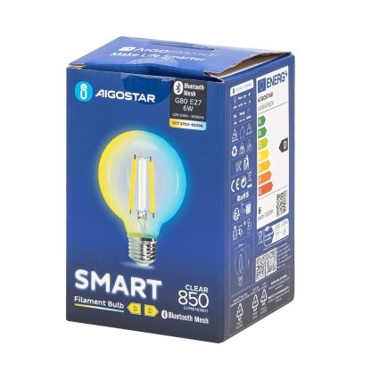 Ampoule LED FILAMENT G80 E27/6W/230V 2700-6500K - Aigostar