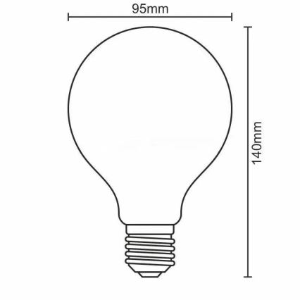 Ampoule LED WHITE FILAMENT G95 E27/13W/230V 3000K