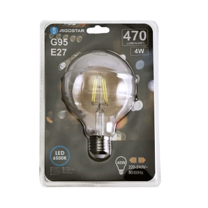 Ampoule LED FILAMENT G95 E27/4W/230V 6500K - Aigostar