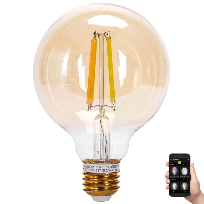 Ampoule LED Intelligente WiZ G2 E27 Globe G95 Blanc Chaud 12W (équiv. 75W) 2700K - Dimmable, Compatible Alexa, Google, Siri & IFTTT