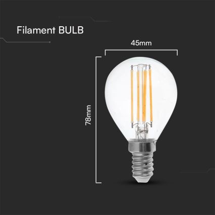 Ampoule LED FILAMENT P45 E14/6W/230V 4000K