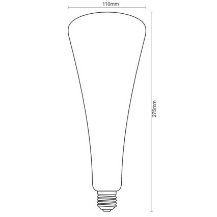 Ampoule LED FILAMENT SHAPE T110 E27/5W/230V 1800K bleu