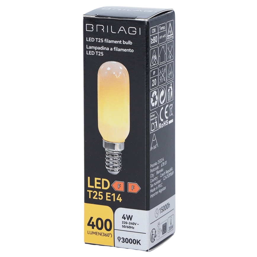 Ampoule LED FILAMENT T25 E14/4W/230V 3000K - BRILAGI
