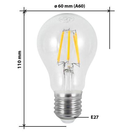 Ampoule LED FILAMENT VINTAGE A60 E27/7W/230V 2700K