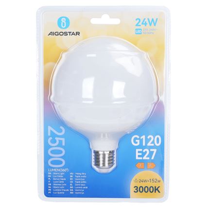 Ampoule LED G120 E27/24W/230V 3000K - Aigostar