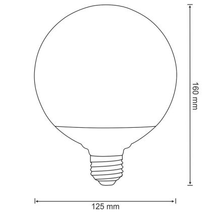 Ampoule LED G125 E27/16W/230V 3000K