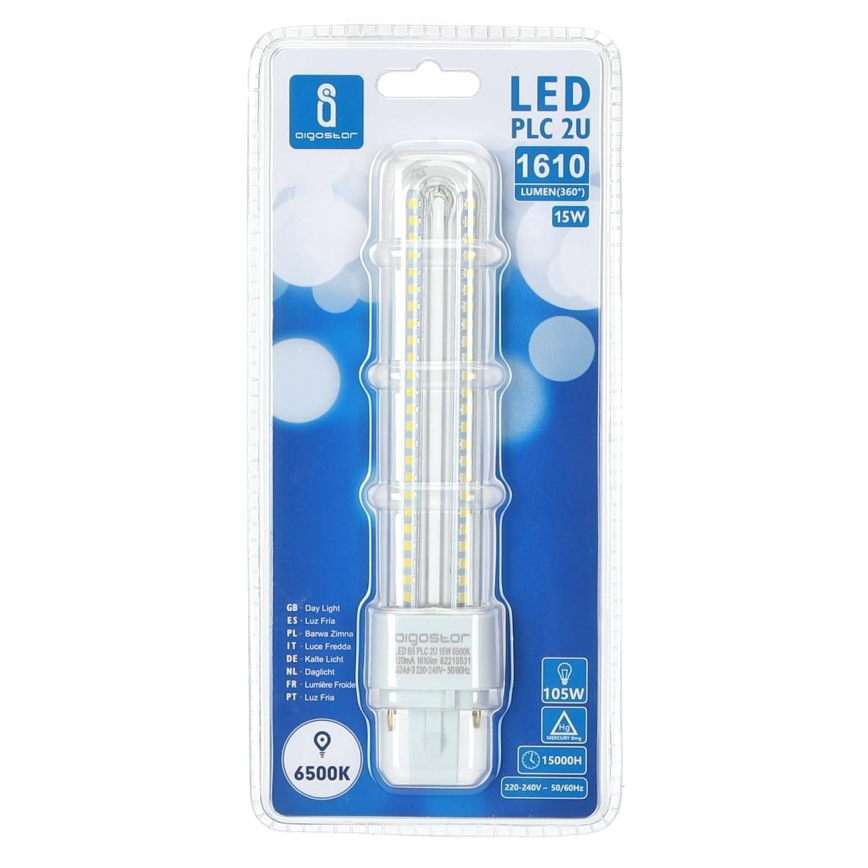 Ampoule LED G24D-3/15W/230V 6500K - Aigostar
