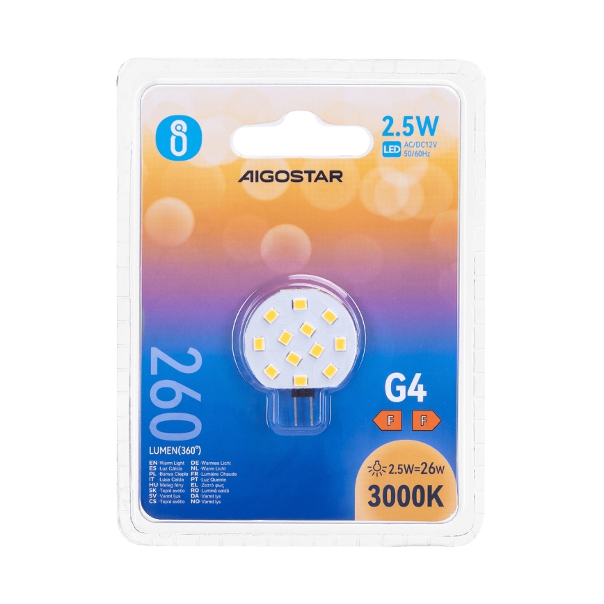Ampoule LED G4/2,5W/12V 3000K - Aigostar
