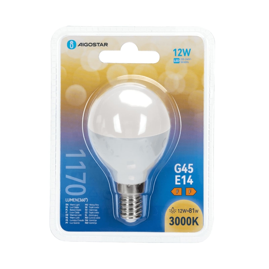 Ampoule LED G45 E14/12W/230V 3000K - Aigostar